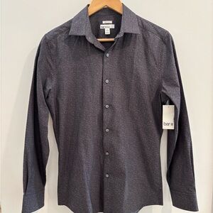 NWT Bar III Men's Slim Fit Stretch Long Sleeve Button Down Floral Gray Shirt